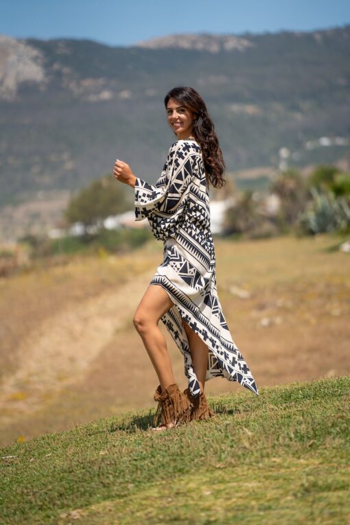 Vestido Azteca asimétrico negro - Imagen 4