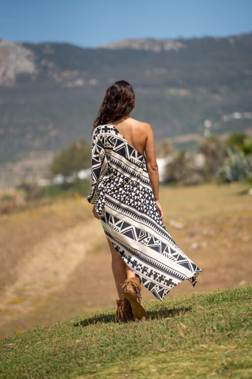 Vestido Azteca asimétrico negro - Imagen 3