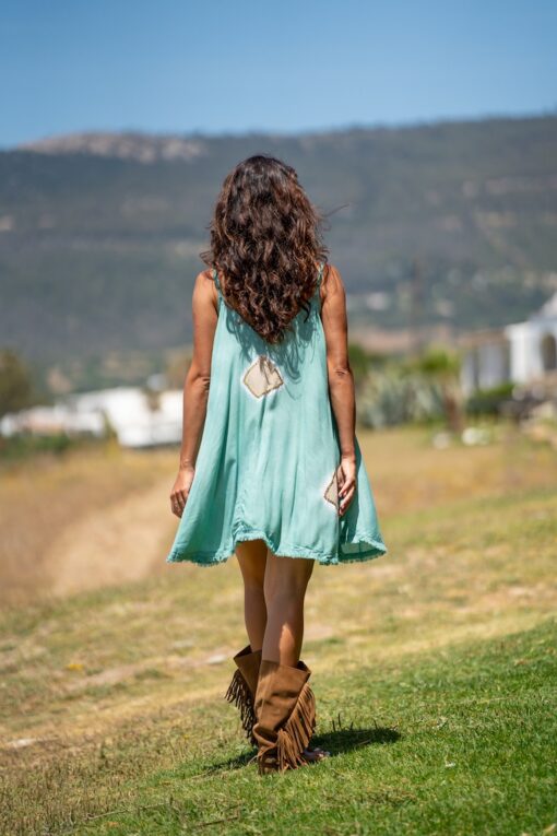 Vestido Lanzarote corto aguamarina - Image 4