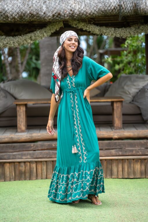 Maxi Vestido Santorini verde - Image 5