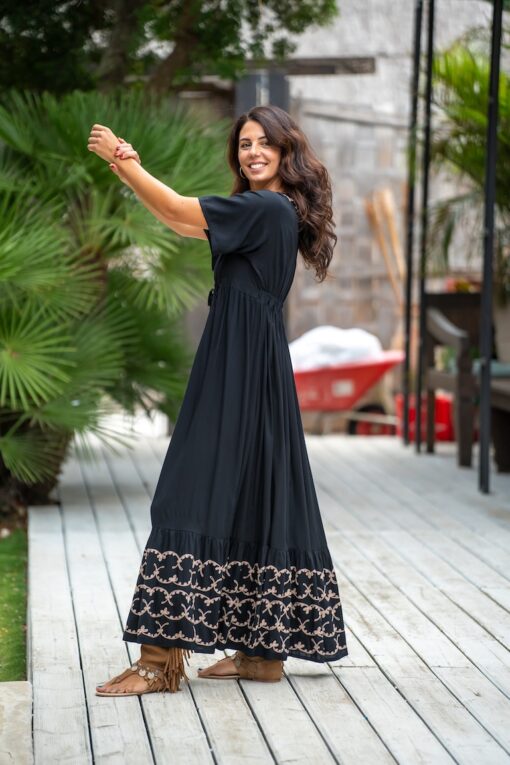 Maxi Vestido Santorini negro - Imagen 7