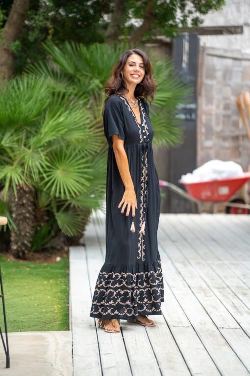 Maxi Vestido Santorini negro - Imagen 6