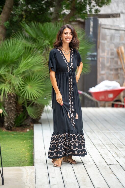 Maxi Vestido Santorini negro - Imagen 5