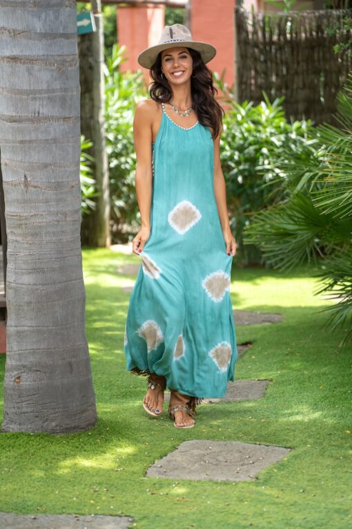 Vestido Lanzarote open back aguamarina - Imagen 8