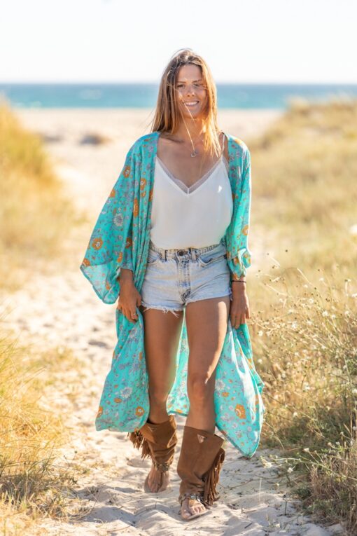 Kimono Marbella celeste - Imagen 5