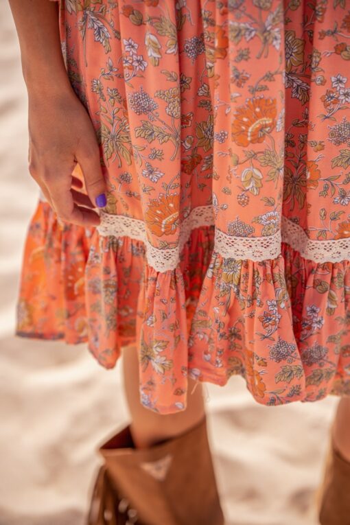 Vestido Marbella salmón corto - Imagen 6