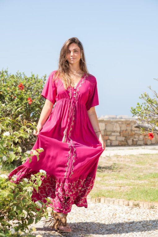 Maxi Vestido Santorini rosa - Imagen 4