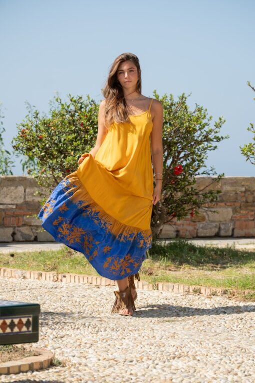Vestido Santorini mostaza