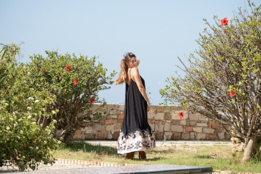 Vestido Santorini negro/crema - Imagen 7
