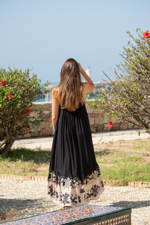 Vestido Santorini negro/crema - Imagen 5