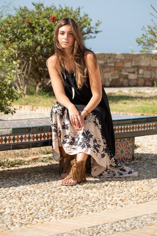 Vestido Santorini negro/crema - Imagen 4