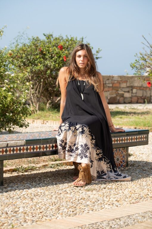 Vestido Santorini negro/crema - Imagen 3