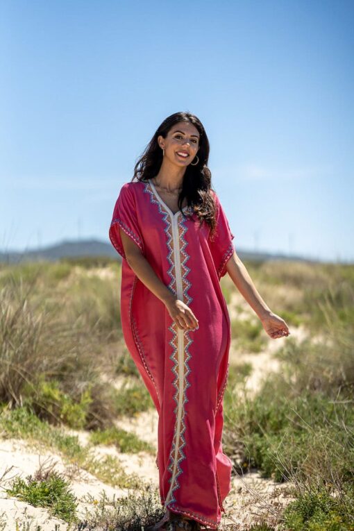 Kaftan Santorini rosa 1