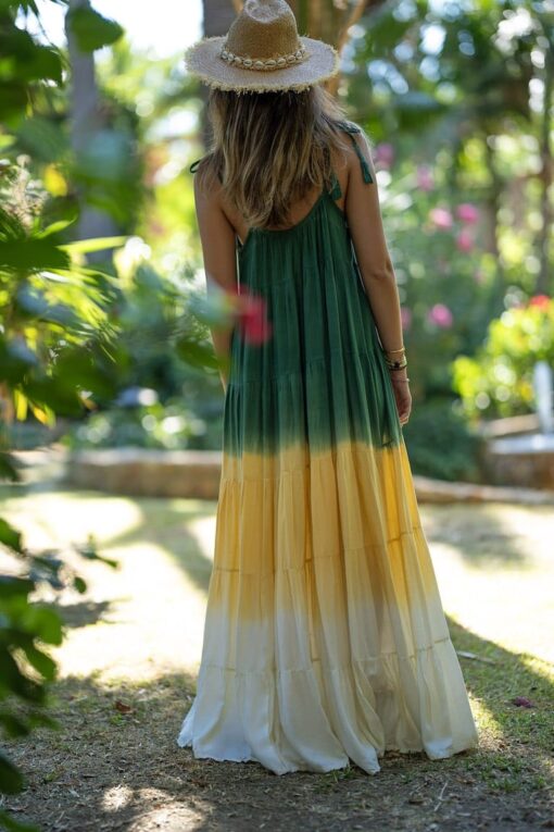 Maxi Vestido Honolulu verde - Imagen 6