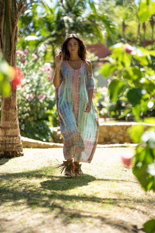 Kaftan Waikiki celeste - Imagen 6