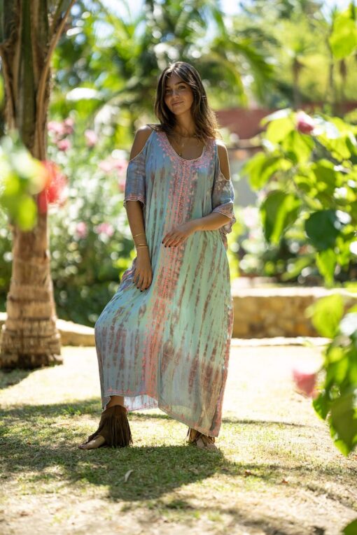 Kaftan Waikiki celeste - Imagen 4