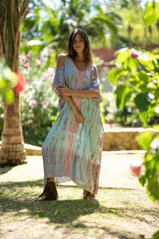 Kaftan Waikiki celeste