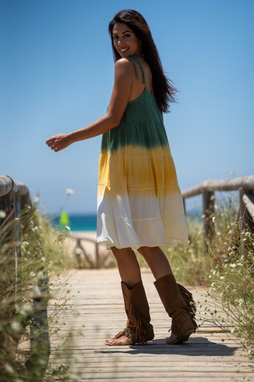 Maxi Vestido Honolulu corto verde - Imagen 3