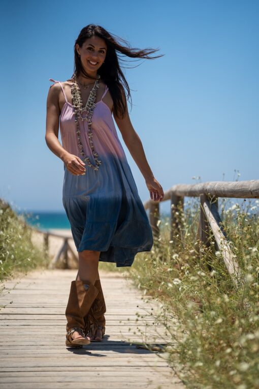 Maxi Vestido Honolulu corto rosa - Imagen 6