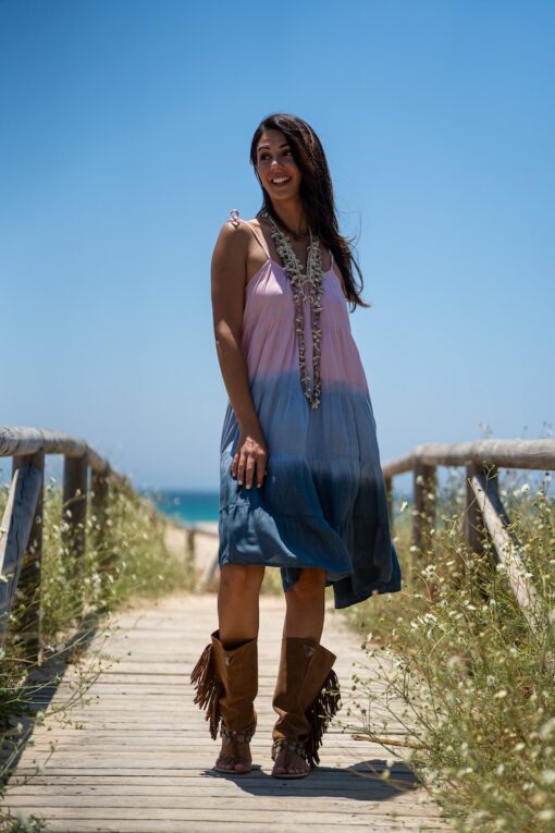 Maxi Vestido Honolulu corto rosa - Imagen 5