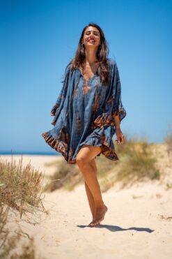 Poncho Hamoa azul