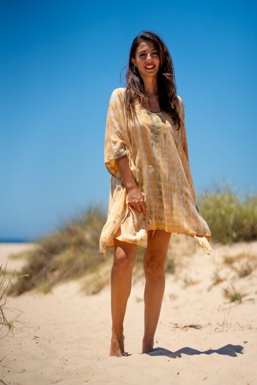Vestido Hamoa corto mostaza - Imagen 5