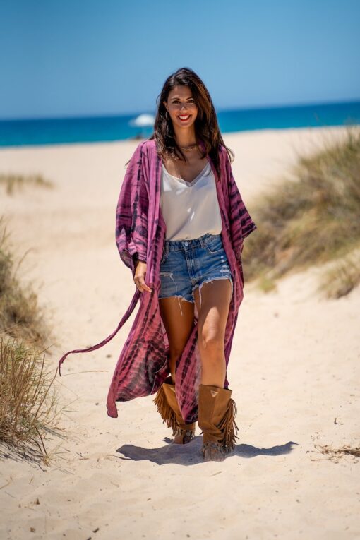 Kimono Hamoa rosa - Imagen 5