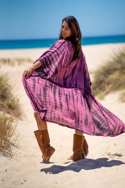 Kimono Hamoa rosa - Imagen 3