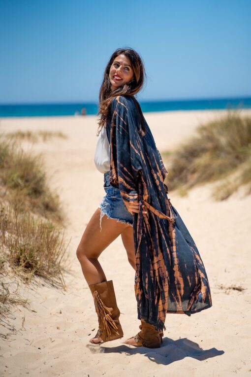 Kimono Hamoa azul - Imagen 4
